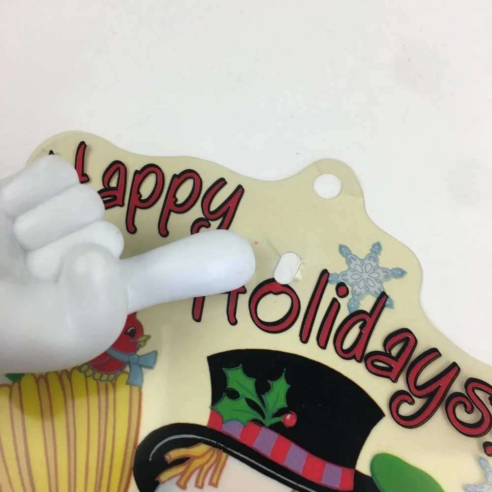 Vtg Impact Plastics Color Clings Happy Holidays Snowman Angels‎ Christmas Winter
